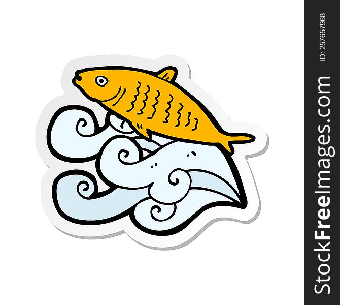 sticker of a cartoon fish