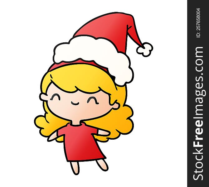 Christmas Gradient Cartoon Of Kawaii Girl
