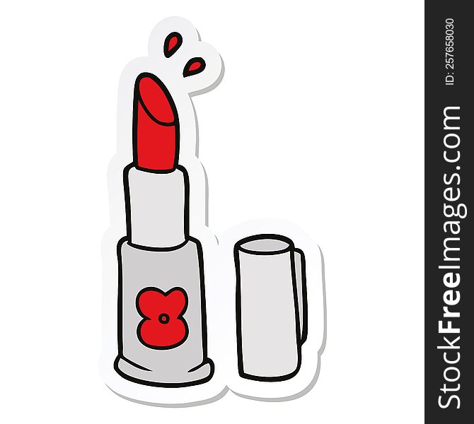 sticker of a cartoon lipstick