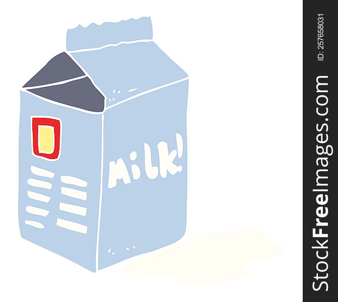 flat color style cartoon milk carton