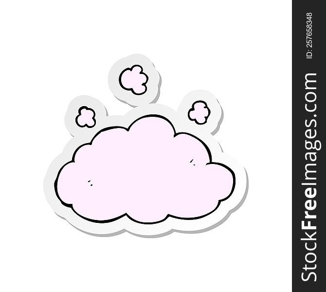 sticker of a cartoon fluffy pink cloud