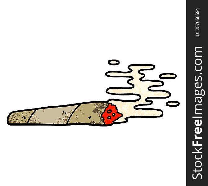 grunge textured illustration cartoon of a joint