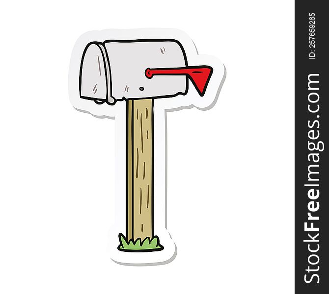 Sticker Of A Cartoon Mailbox