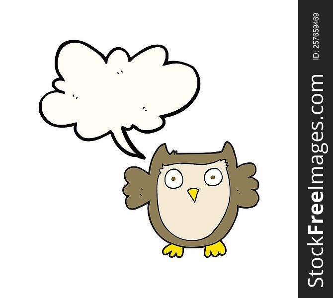 Speech Bubble Cartoon Owl