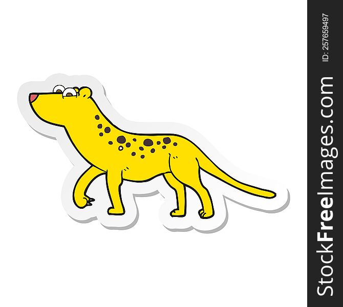 Sticker Of A Cartoon Leopard