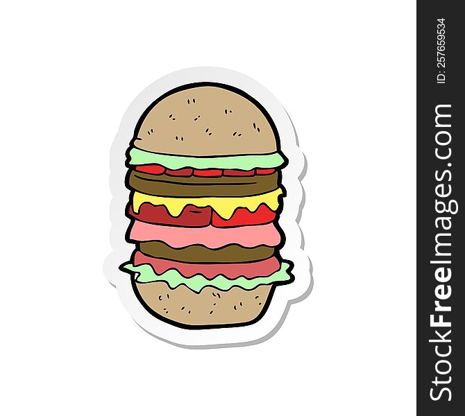 sticker of a cartoon amazing burger