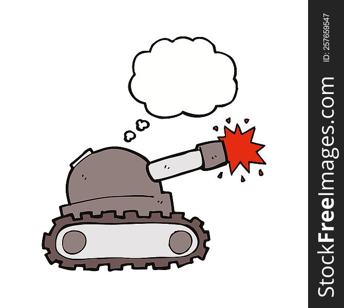 Cartoon Tank With Thought Bubble