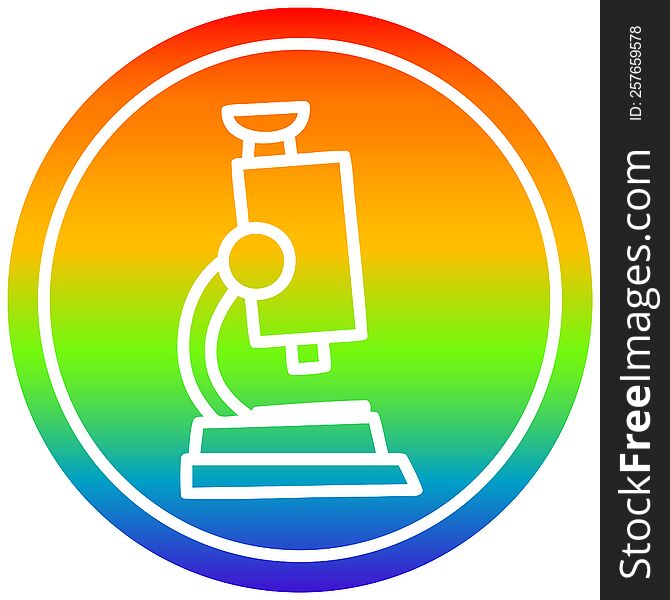 Microscope And Slide Circular In Rainbow Spectrum