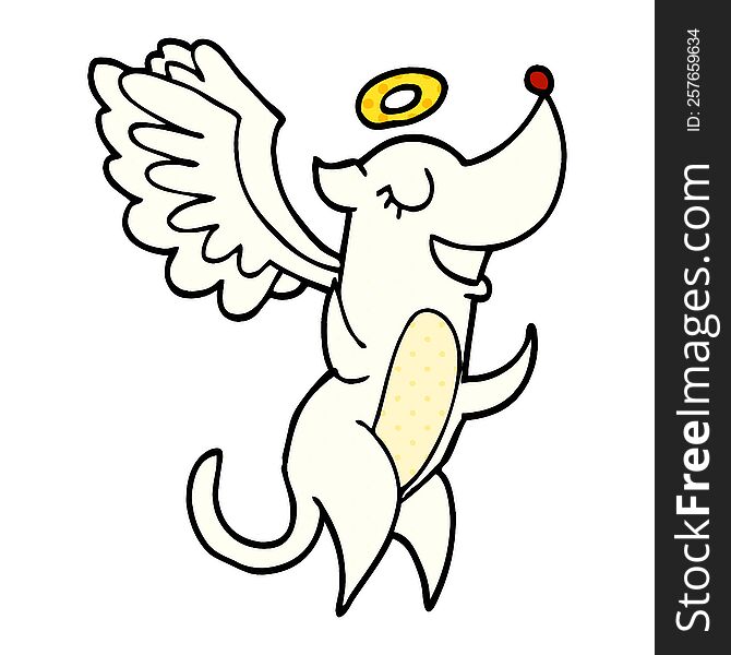 Cartoon Doodle Angel Dog