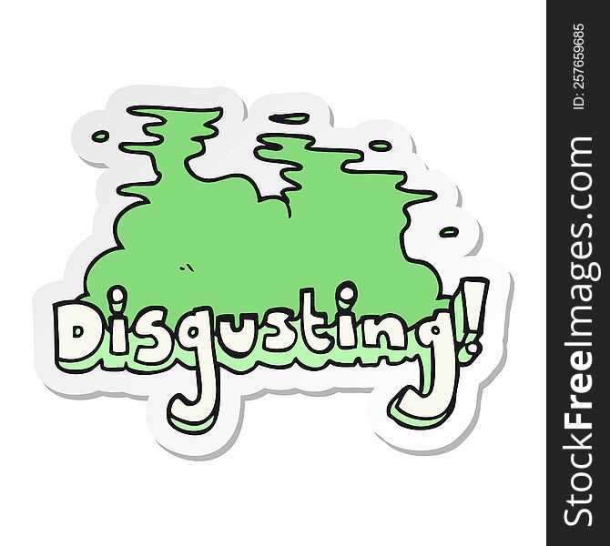 sticker of a disgusting cartoon