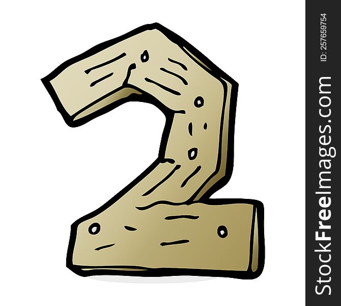 Cartoon Wooden Number