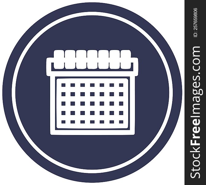 monthly calendar circular icon symbol