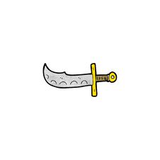 Cartoon Curved Sword Royalty Free Stock Image