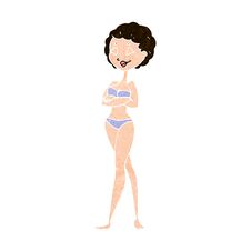 Free Cartoon Retro Woman In Bikini Stock Images - 257666544
