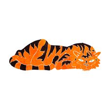 Cartoon Resting Tiger Stock Image