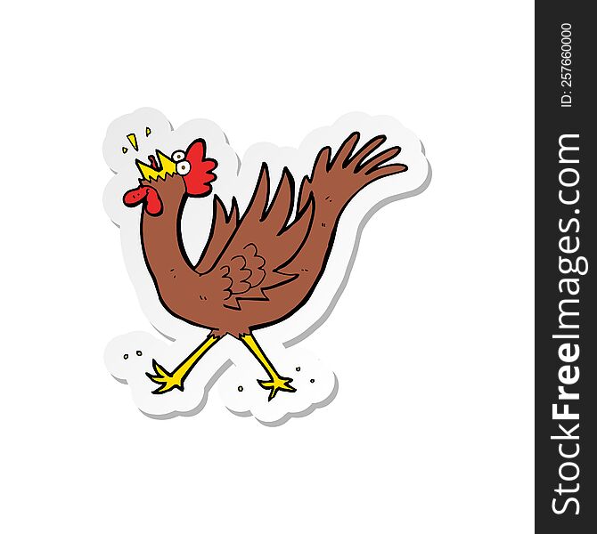 sticker of a cartoon rooster