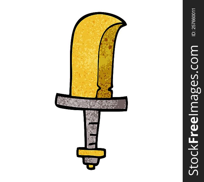 cartoon doodle golden sword