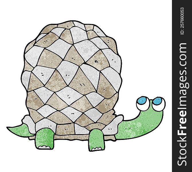 freehand textured cartoon tortoise