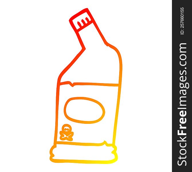 warm gradient line drawing of a cartoon bleach cleaner