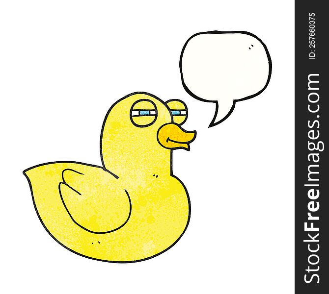 speech bubble textured cartoon funny rubber duck