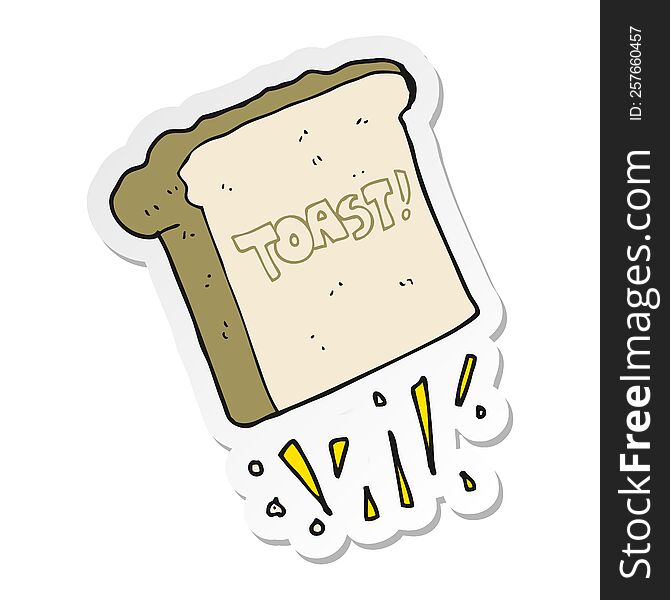 sticker of a cartoon toast