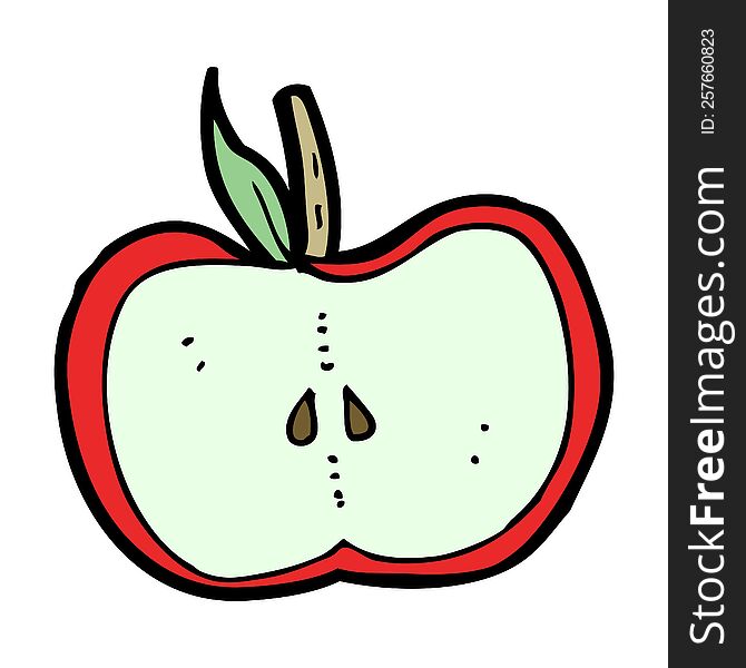 cartoon apple half