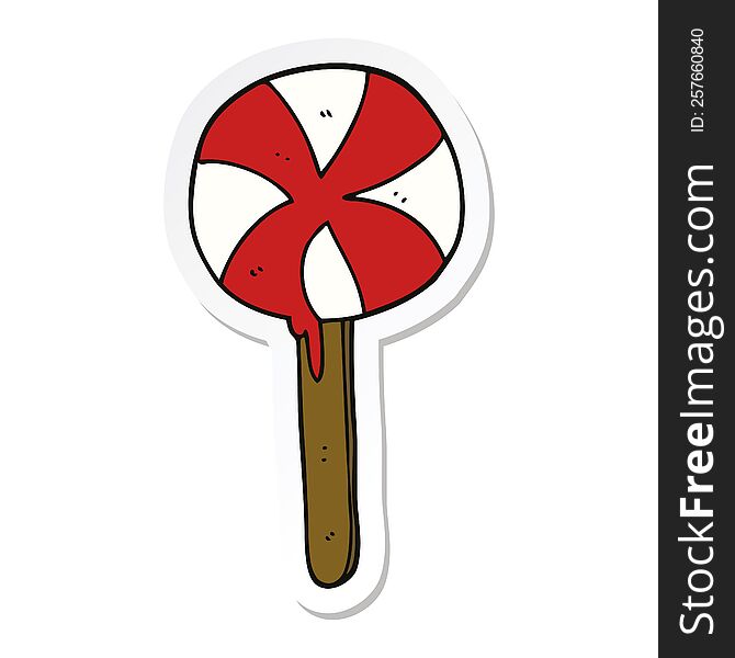 Sticker Of A Cartoon Lollipop