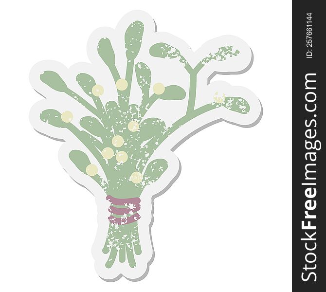 Mistletoe For Spells Grunge Sticker