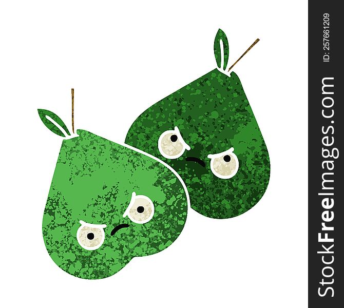 Retro Illustration Style Cartoon Pears
