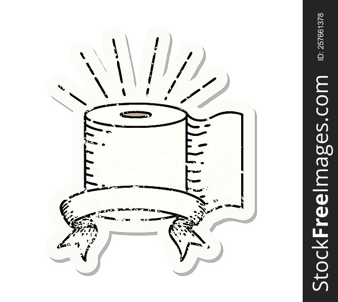 Grunge Sticker Of Tattoo Style Toilet Paper