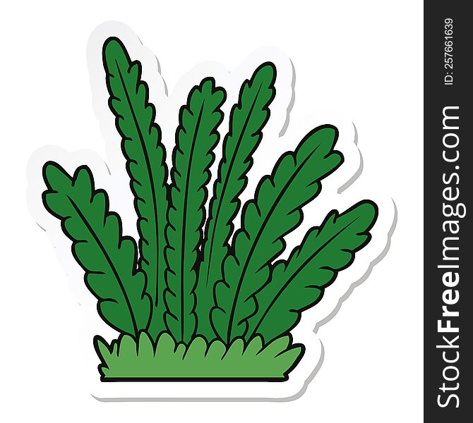 sticker of a cartoon growing plants