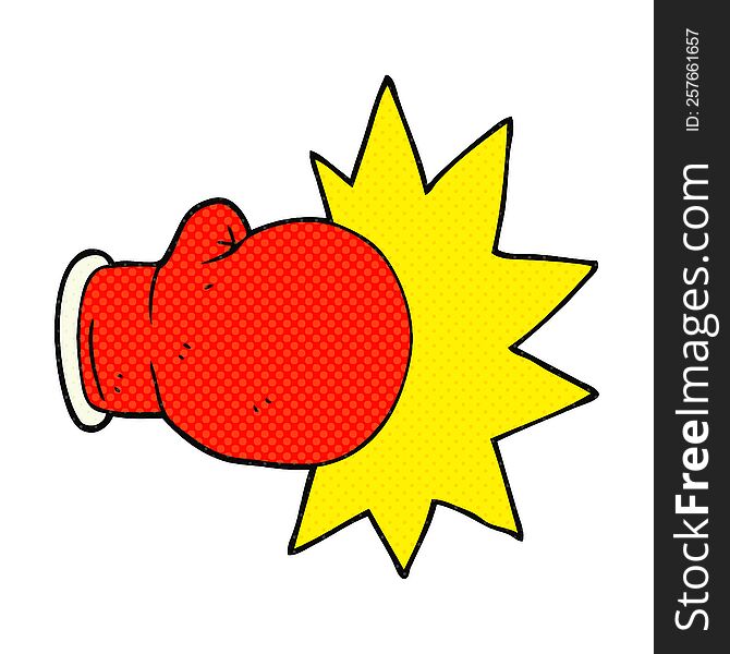 freehand drawn cartoon boxing glove