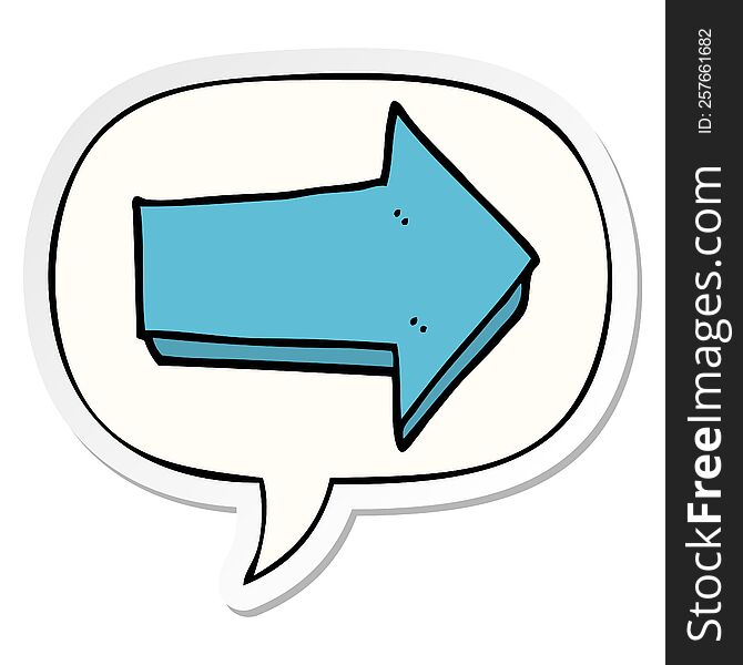 Cartoon Arrow And Speech Bubble Sticker