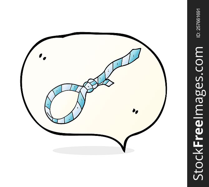 freehand drawn speech bubble cartoon work tie noose