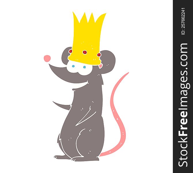 Flat Color Illustration Of A Cartoon Rat King