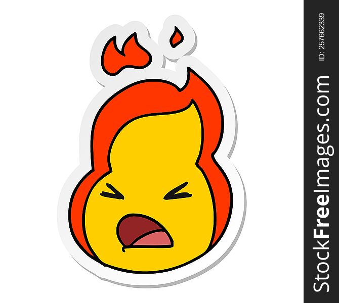 sticker cartoon kawaii cute fire flame