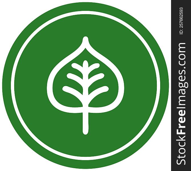 natural leaf circular icon symbol