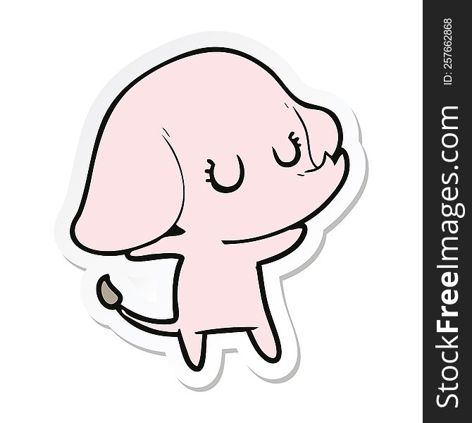 sticker of a cute cartoon elephant