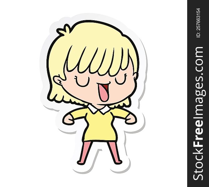 sticker of a cartoon woman