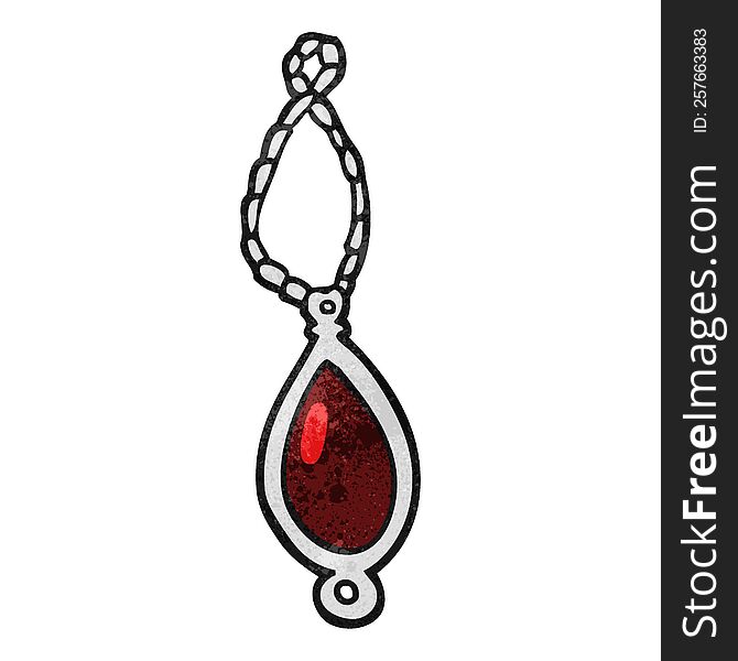freehand textured cartoon red pendant