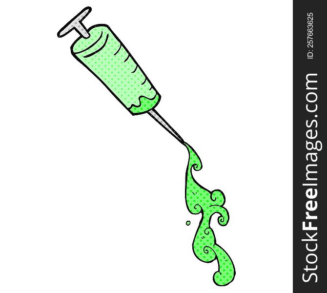 Comic Book Style Cartoon Medical Needle