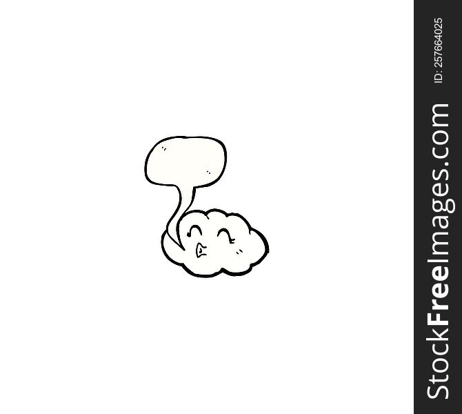 Cloud With Speech Bubble Cartoon
