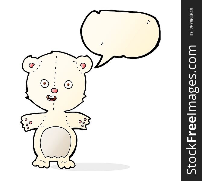 Cute Polar Bear Cartoon With Speech Bubble
