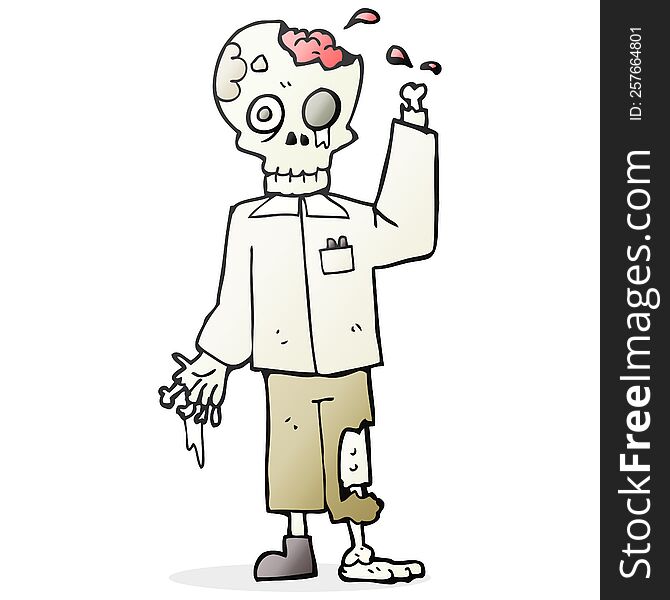 freehand drawn cartoon zombie