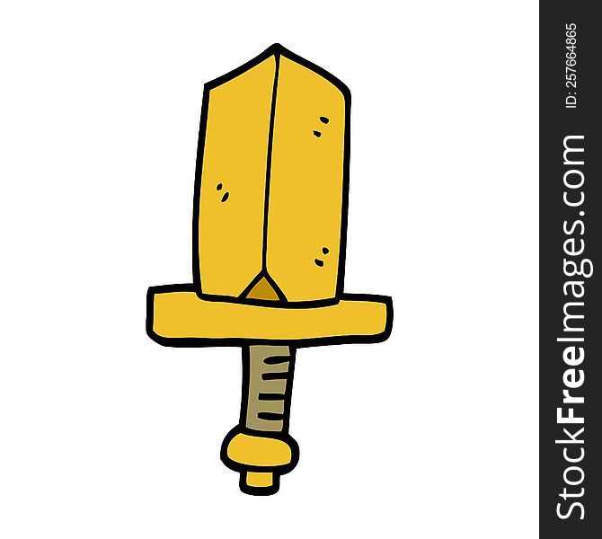cartoon doodle gold dagger