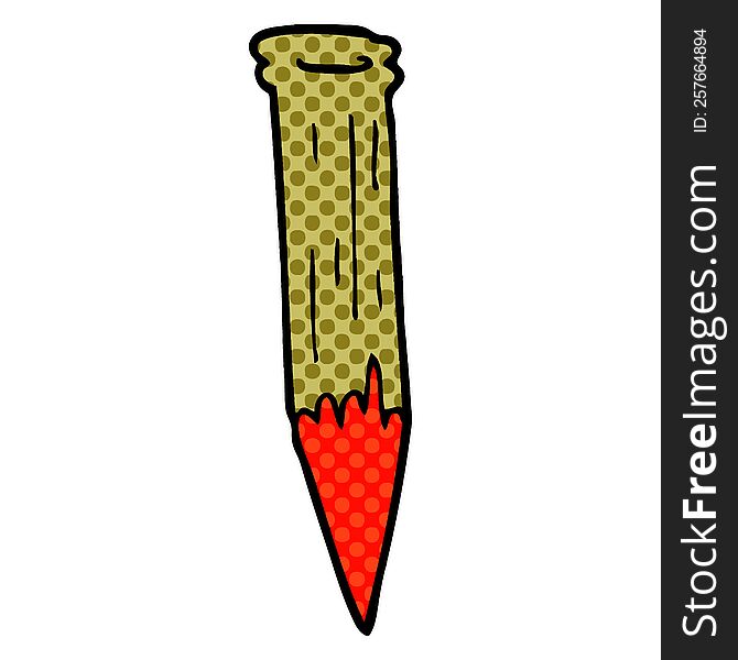 Cartoon Doodle Bloody Vampire Stake