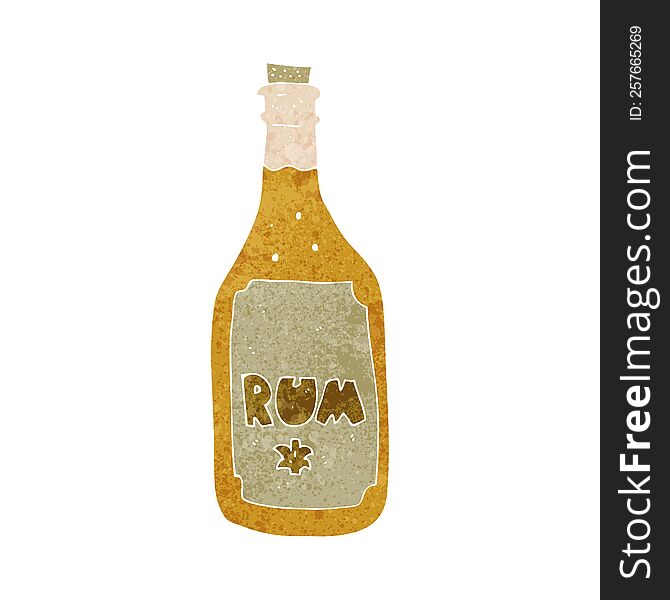 cartoon rum bottle