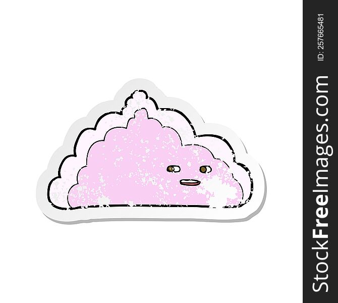Retro Distressed Sticker Of A Cartoon Cloud