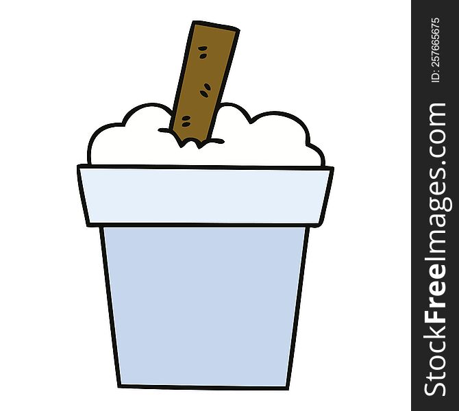 Quirky Hand Drawn Cartoon Ice Cream Pot