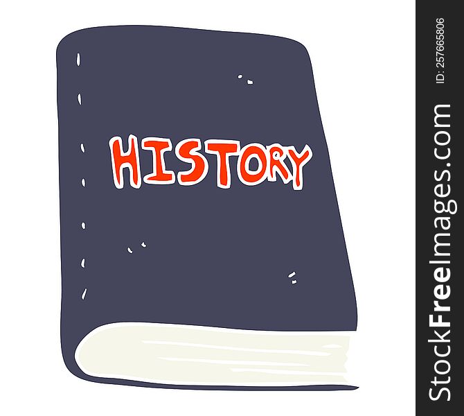 Flat Color Illustration Of A Cartoon History Book
